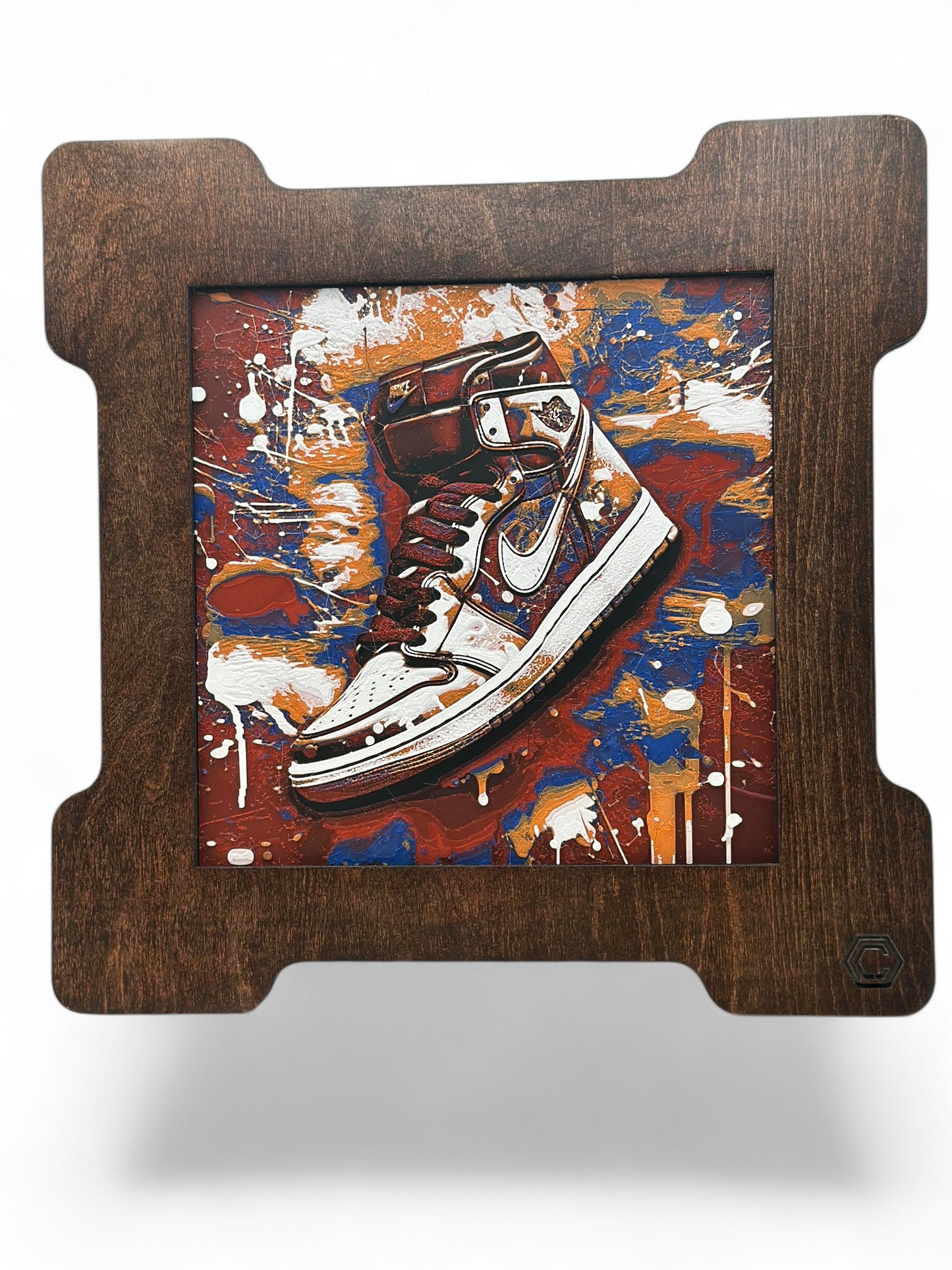 Shoes 2 3D artwork in wood frame