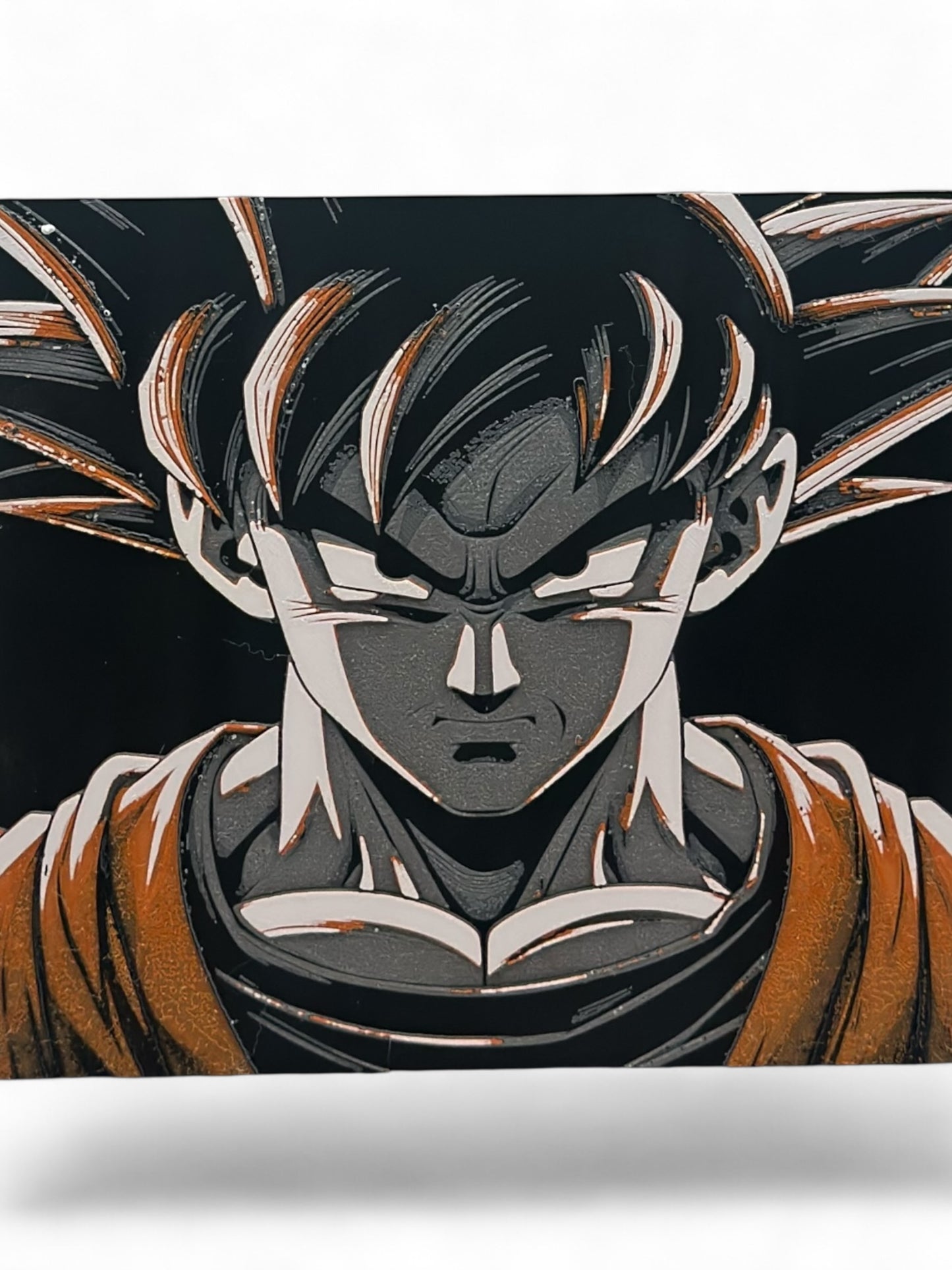 Goku 3D artwork in wood frame