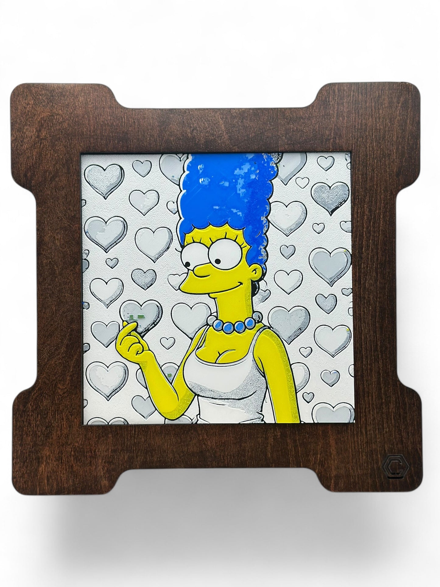 Marge 3D artwork in wood frame