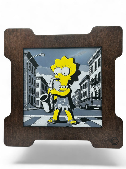 Lisa Sax 3D artwork in wood frame