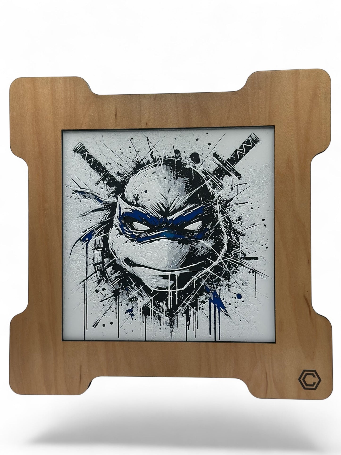 Leonardo 3D artwork in wood frame