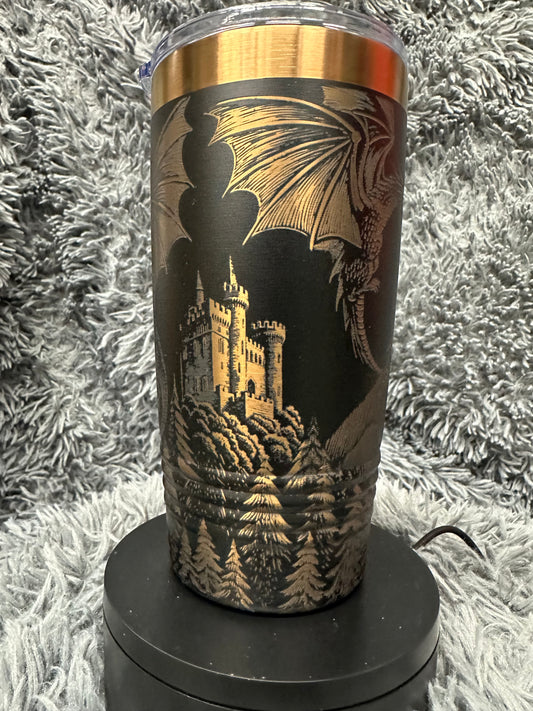 20 oz Tumbler - Rose Gold - Dragons