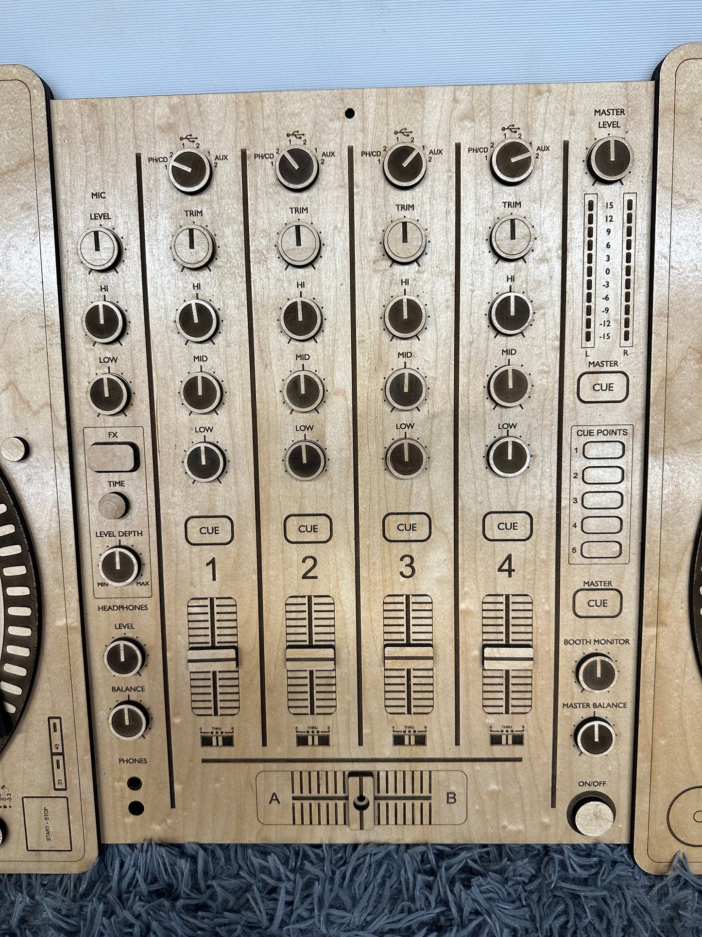 Life Sized Retro vinyl turntable and mixer