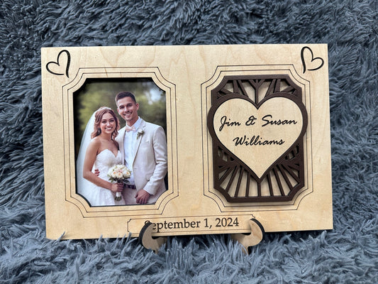 Wedding custom 5x7 wood frame