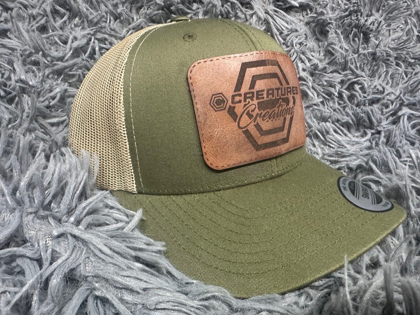 Custom Leather Patch Trucker Hat