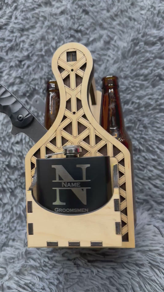 Custom Wedding Beer Caddy Gift