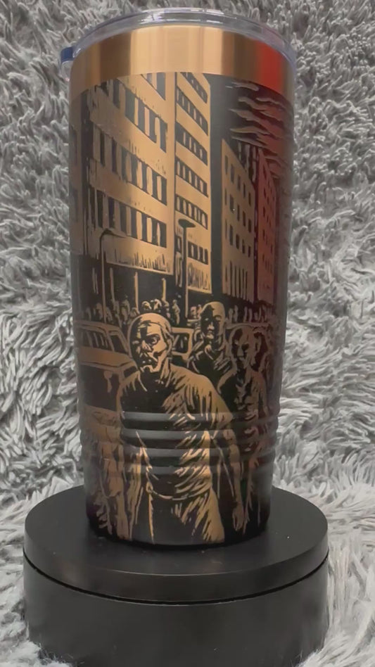 20 oz Tumbler - Rose Gold - Zombies