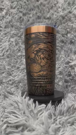 20 oz Tumbler - Rose Gold - Starry Night